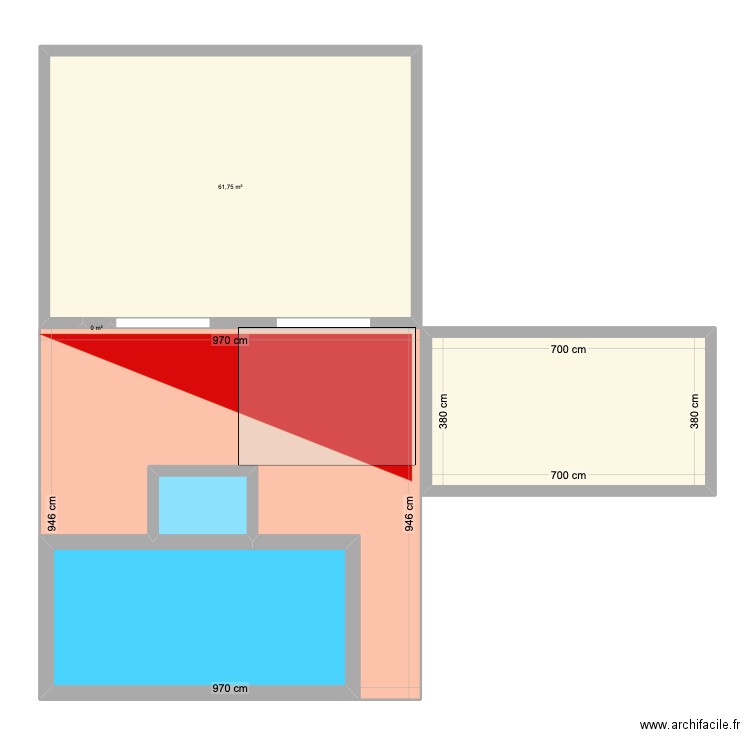 Plan terrasse. Plan de 6 pièces et 210 m2