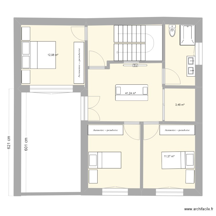 Maison du bled 1er. Plan de 4 pièces et 69 m2