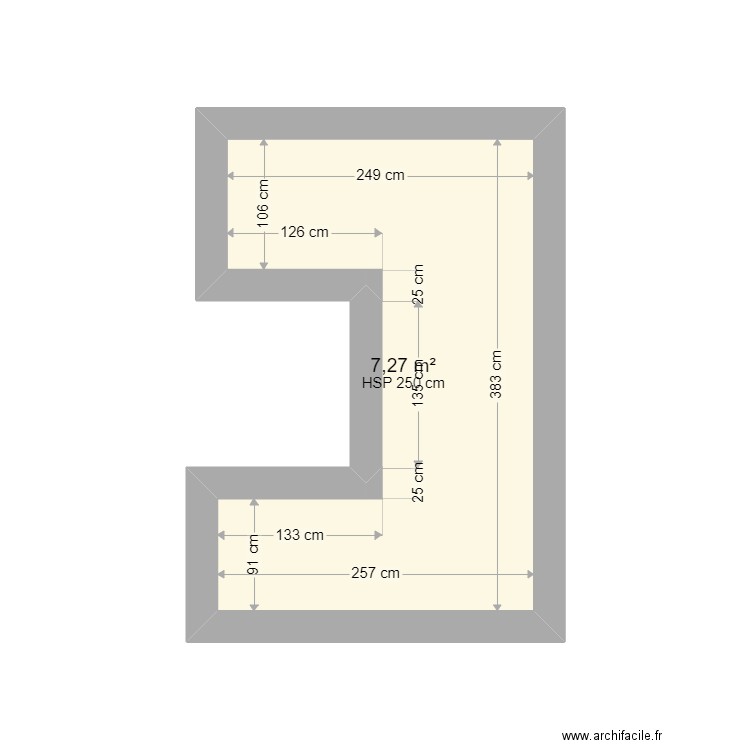 COULOIR HAUT. Plan de 1 pièce et 7 m2