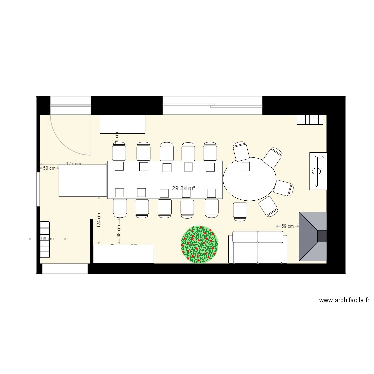 maison. Plan de 1 pièce et 29 m2