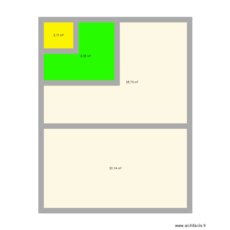 appartement. Plan de 4 pièces et 66 m2