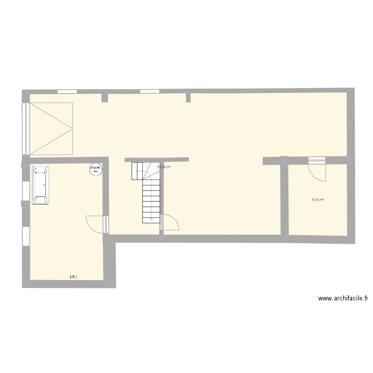 SOUS SOL. Plan de 2 pièces et 101 m2