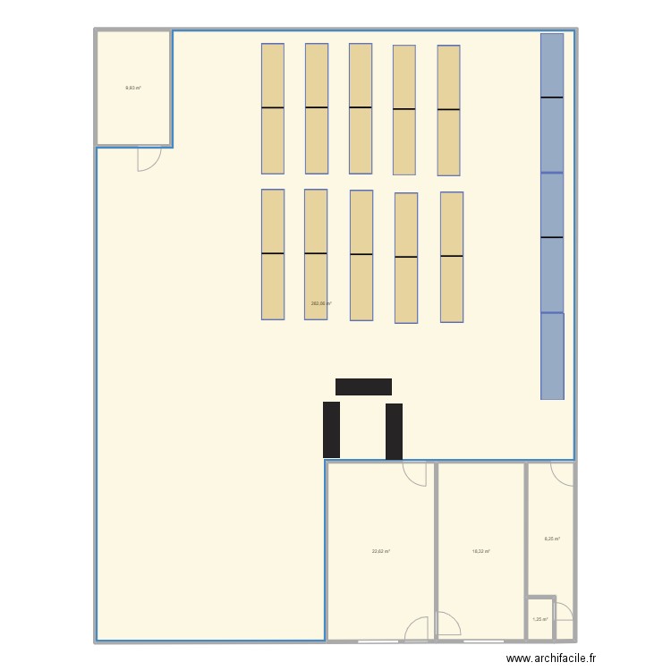 entrepot talant. Plan de 6 pièces et 342 m2