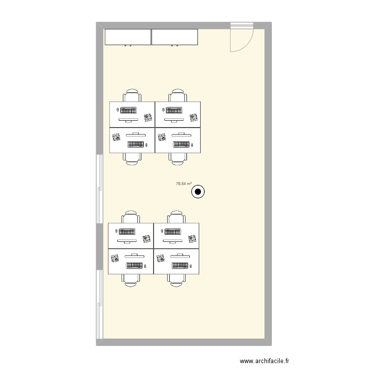 BUREAU ADV. Plan de 1 pièce et 77 m2