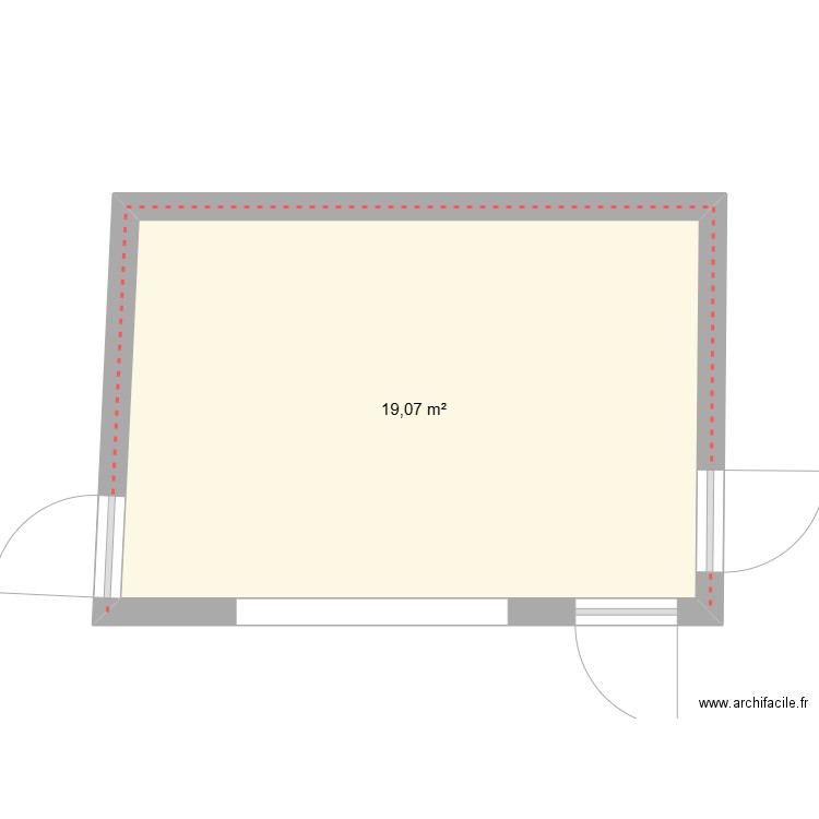 Bibliotheque. Plan de 1 pièce et 19 m2