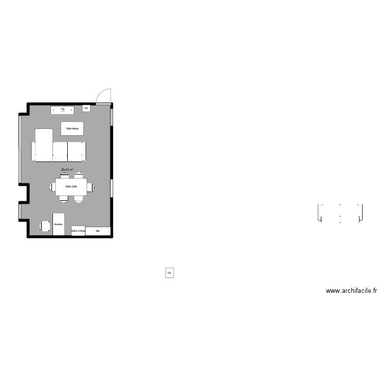 Morgane 3.0. Plan de 1 pièce et 29 m2