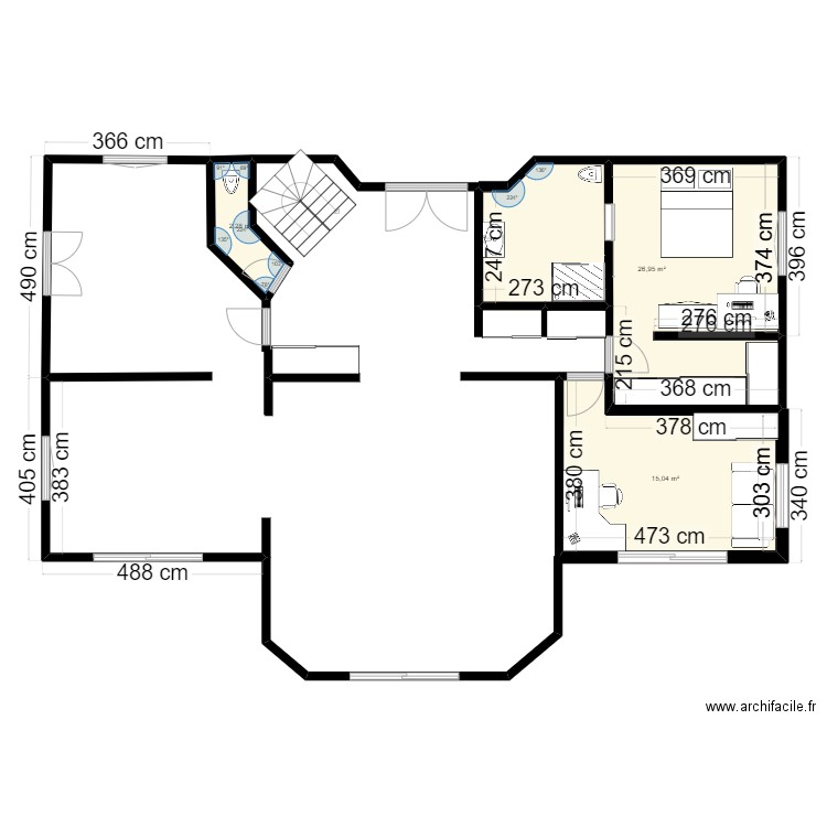 Chemin Revule Divonne RDC. Plan de 3 pièces et 44 m2