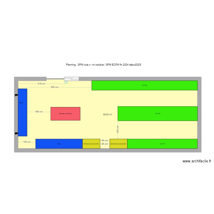 Spm interieur Ottignies. Plan de 1 pièce et 57 m2