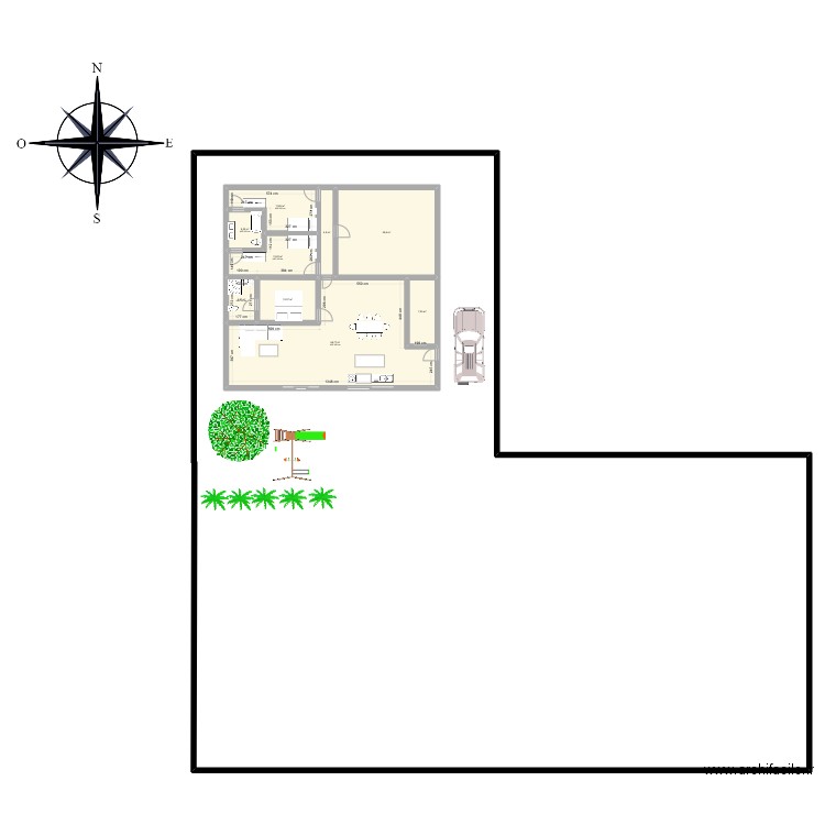 Kinkole. Plan de 9 pièces et 159 m2