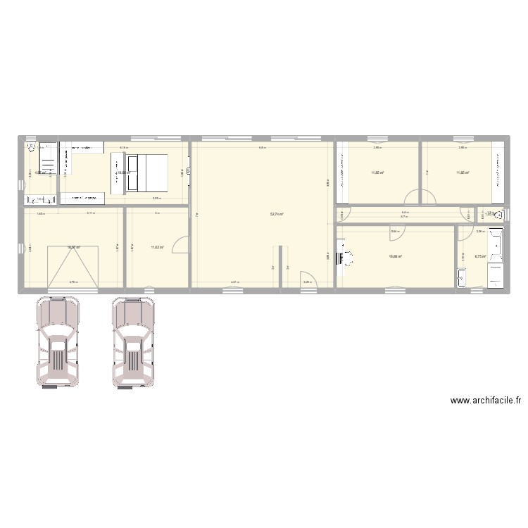 plan4.2. Plan de 10 pièces et 155 m2