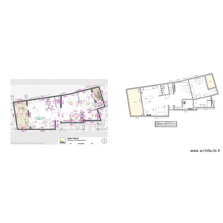 Lapin Blanc - Plan nouveau. Plan de 2 pièces et 18 m2