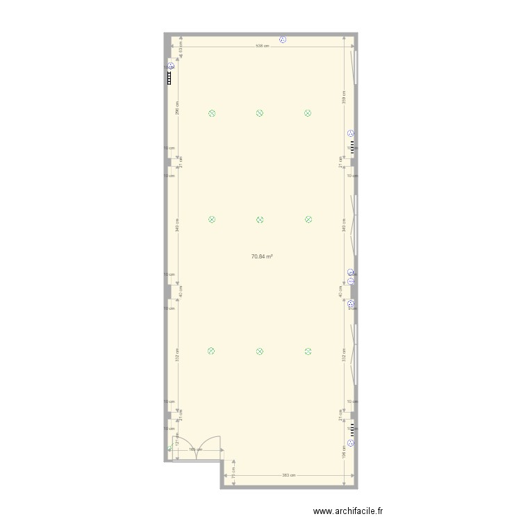 Salle Domisse. Plan de 1 pièce et 71 m2