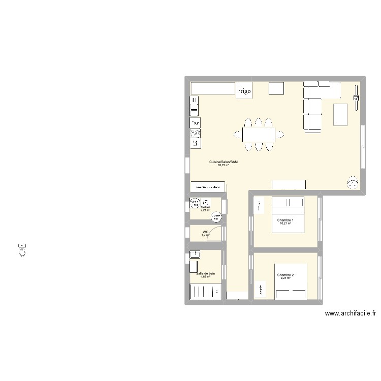 PLAN 1. Plan de 6 pièces et 92 m2