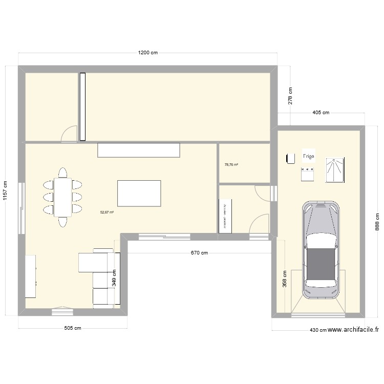 PLAN 2. Plan de 2 pièces et 131 m2