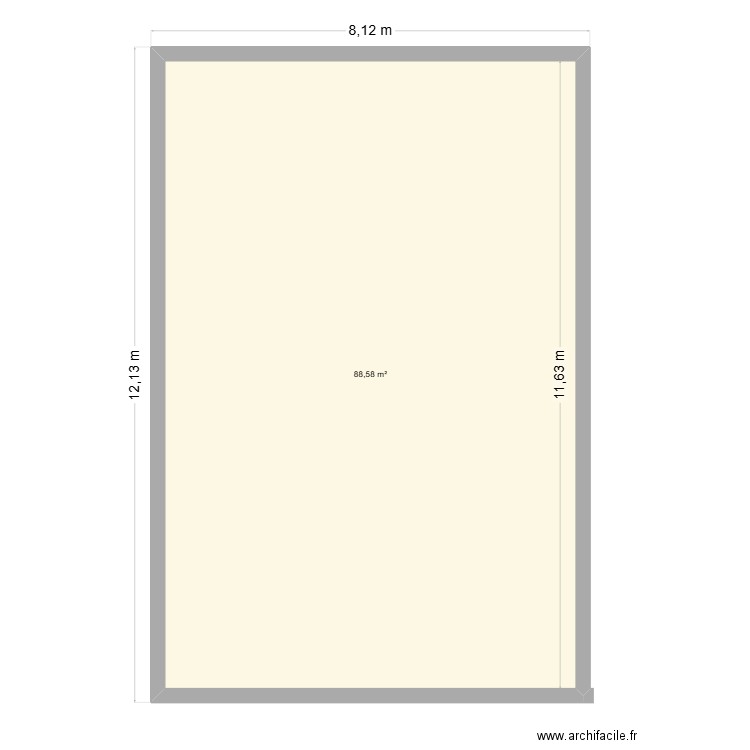 maison a. Plan de 1 pièce et 89 m2