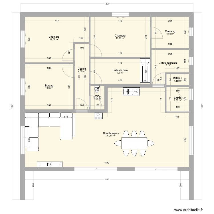 Construction 2. Plan de 11 pièces et 114 m2