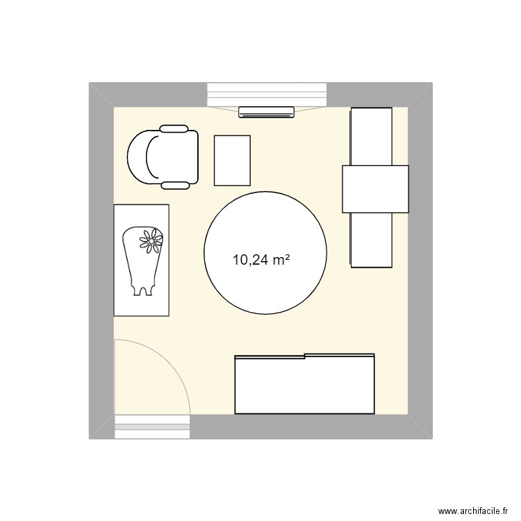 chambre bébé 2. Plan de 1 pièce et 10 m2