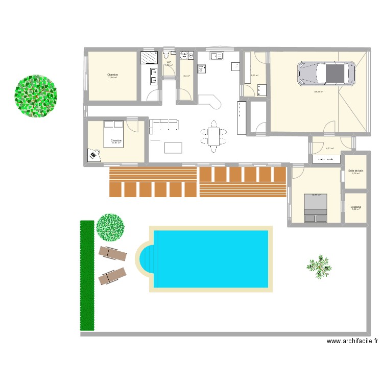 Maison - plan 2. Plan de 10 pièces et 98 m2