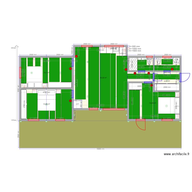 Киржач 90 эл ТП. Plan de 8 pièces et 119 m2