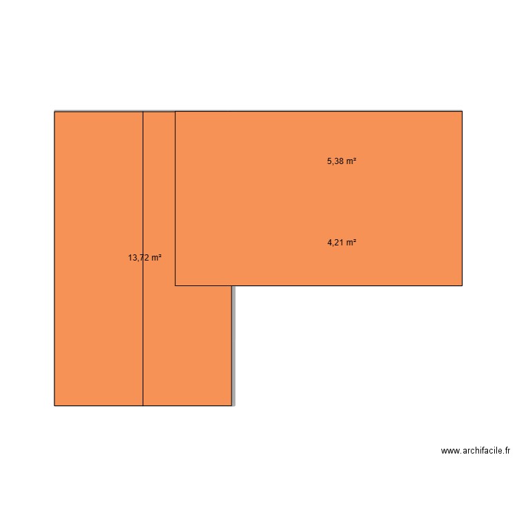 plan origine. Plan de 3 pièces et 23 m2