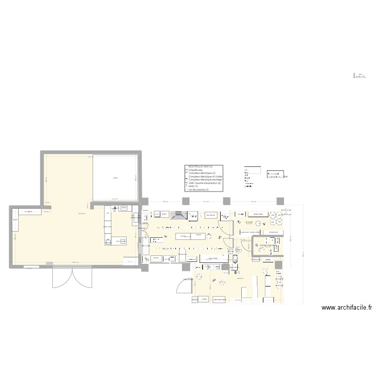 TRAVAUX CUISINE 3. Plan de 5 pièces et 208 m2