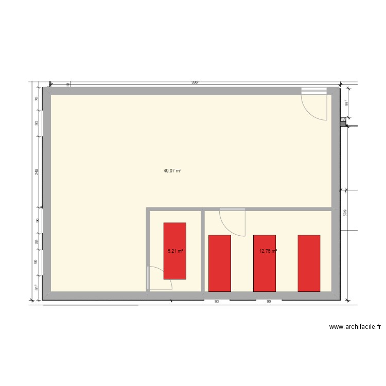 CAB BATIMENT C version 2. Plan de 3 pièces et 67 m2