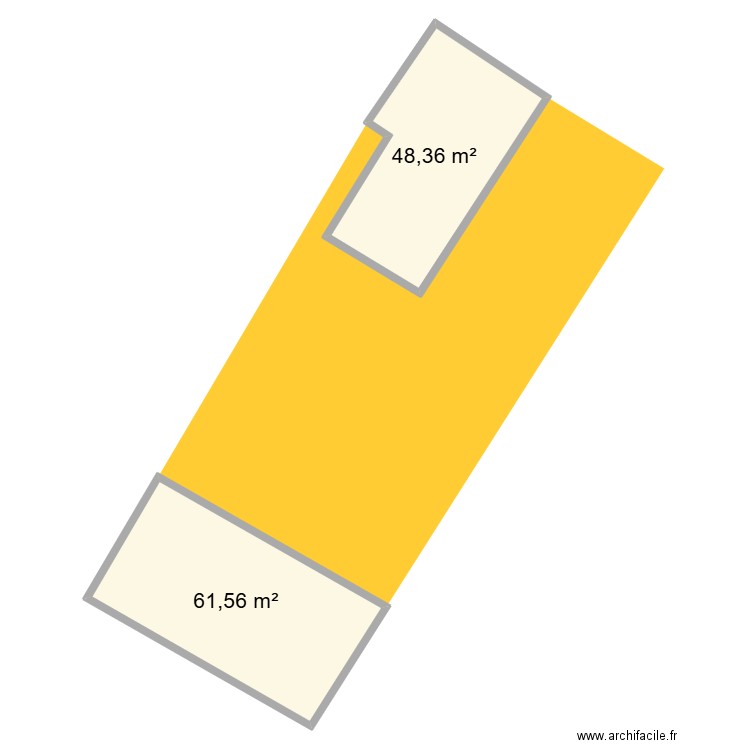 Plan de masse . Plan de 2 pièces et 110 m2