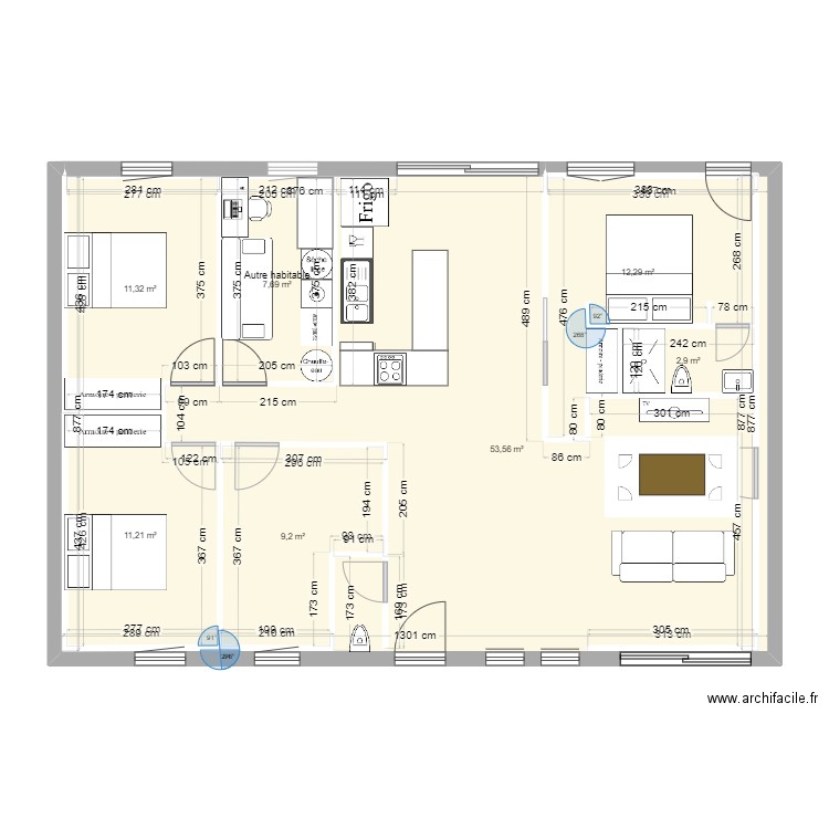 maison. Plan de 7 pièces et 108 m2