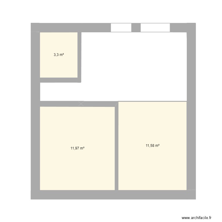 R-1 saint michel. Plan de 3 pièces et 27 m2