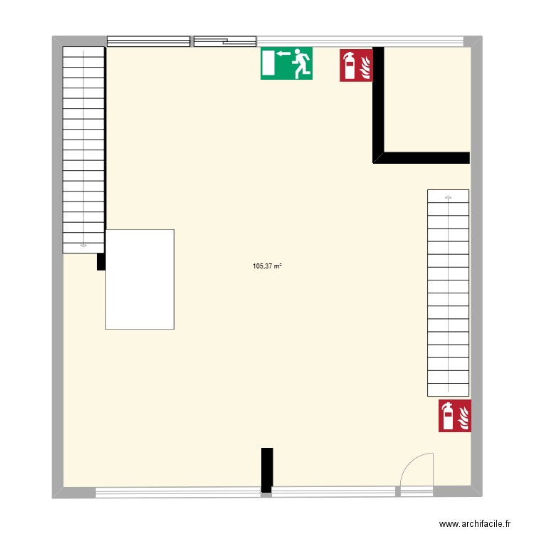 vente. Plan de 1 pièce et 105 m2