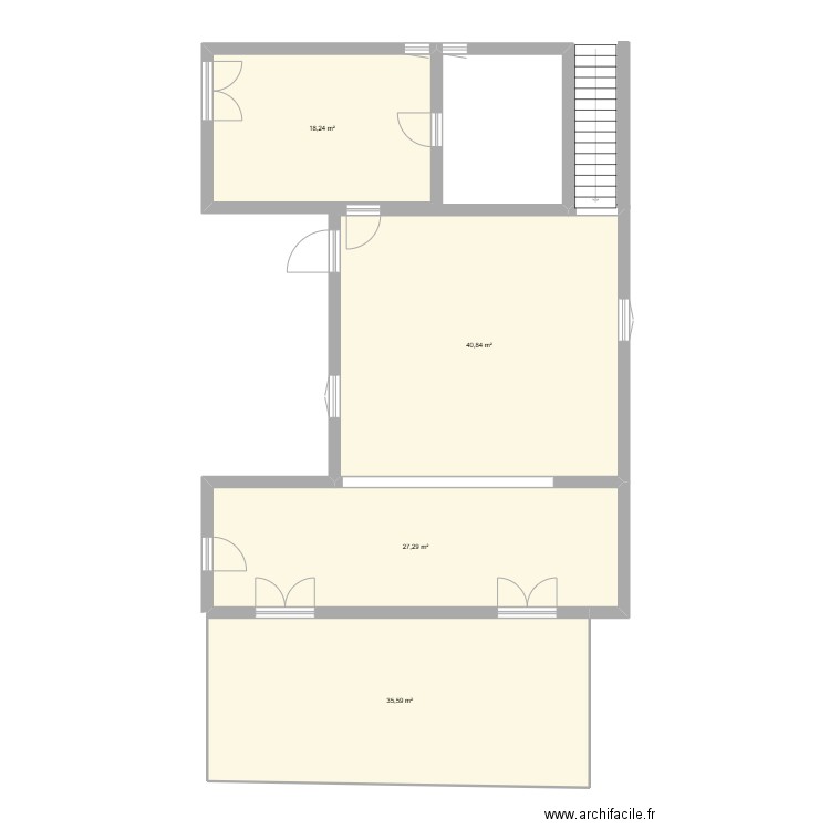 RDCH Joyeuse. Plan de 4 pièces et 122 m2