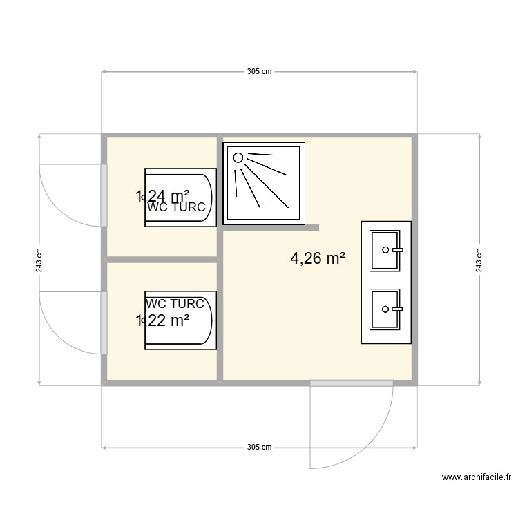 RICHARD CONSTRUCTION CHANTIER VHK. Plan de 3 pièces et 7 m2