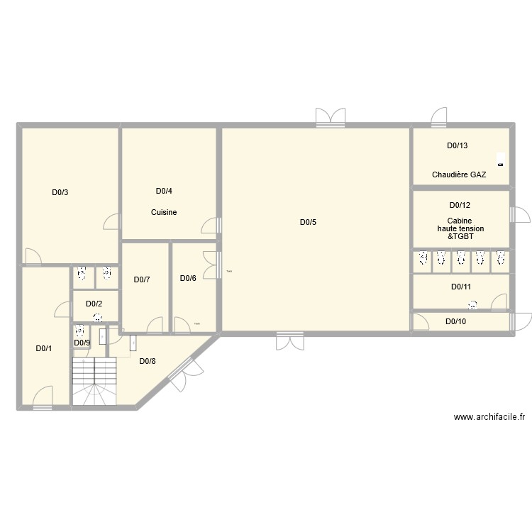 EFAN - D0. Plan de 20 pièces et 280 m2