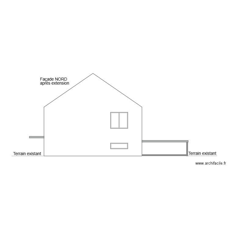 Façade NORD après. Plan de 0 pièce et 0 m2