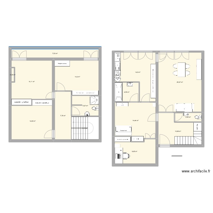 maison pessac meuble. Plan de 15 pièces et 154 m2