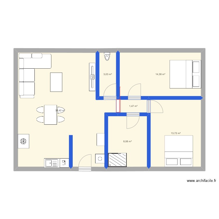 Doum60_3. Plan de 6 pièces et 79 m2