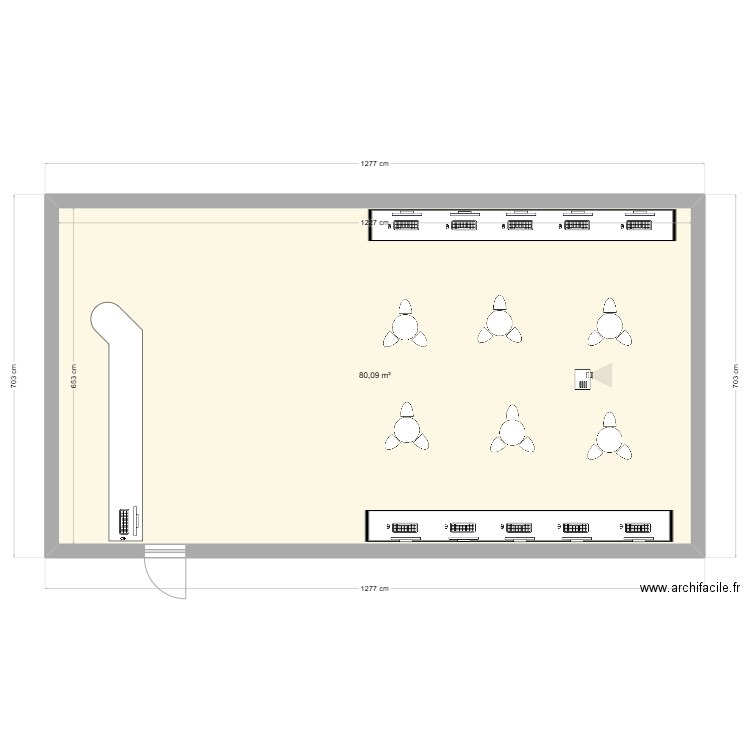 Gaming Bar. Plan de 1 pièce et 80 m2