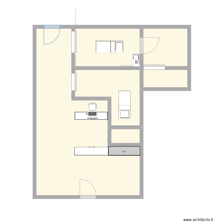 Institut. Plan de 4 pièces et 20 m2