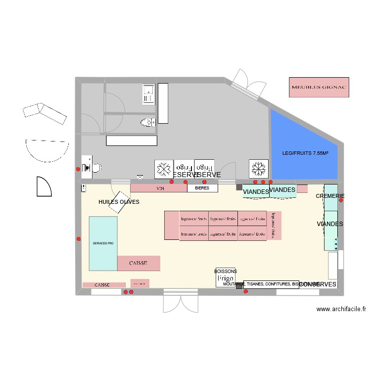 ETAPE PAYSANNE DU LARZAC meubles gignac. Plan de 5 pièces et 102 m2