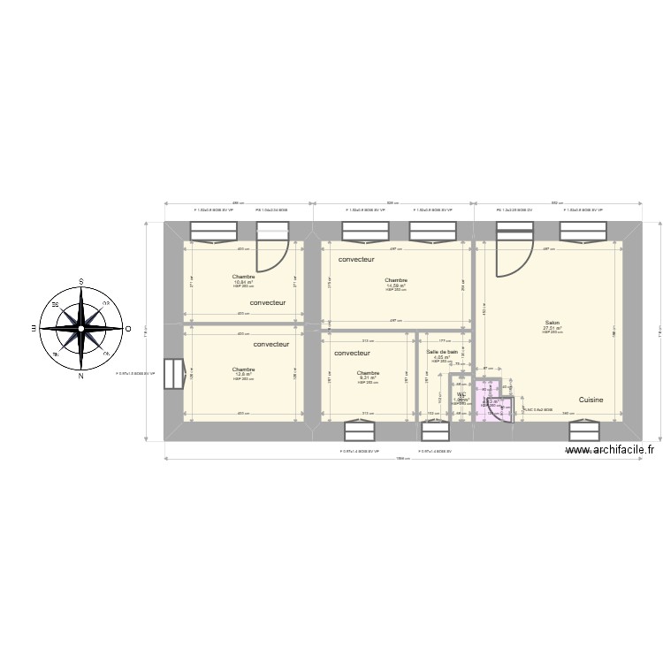  ML24017994  BASSALER Christian. Plan de 8 pièces et 82 m2