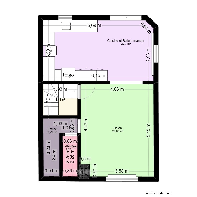 1499B_Château-Bigot_Rez_De_Chaussée. Plan de 6 pièces et 51 m2