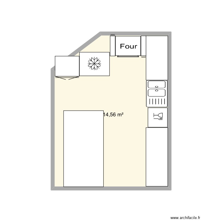 Cuisine 1. Plan de 1 pièce et 15 m2