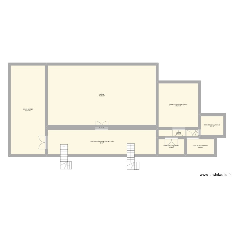 plan sous sol 2. Plan de 9 pièces et 180 m2