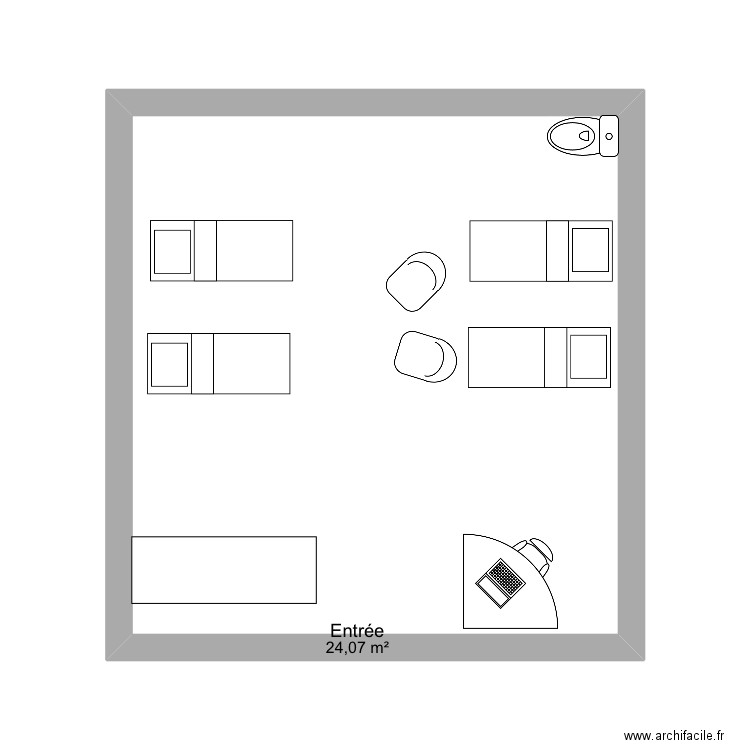 Bp esthétique plan . Plan de 1 pièce et 24 m2