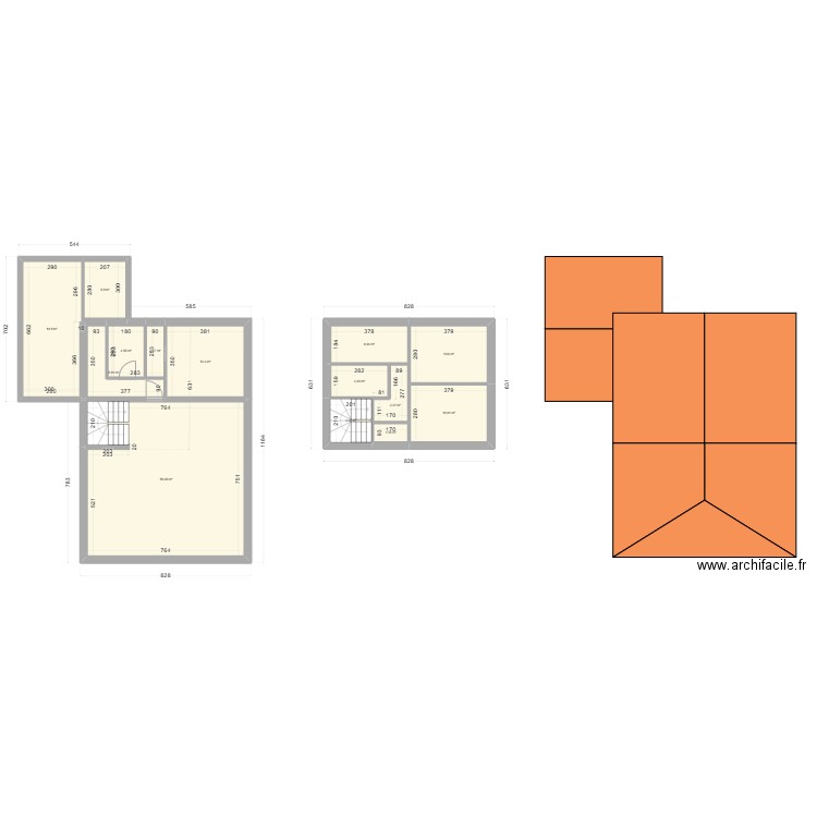 SOUBEYRAND ETAGE. Plan de 14 pièces et 149 m2