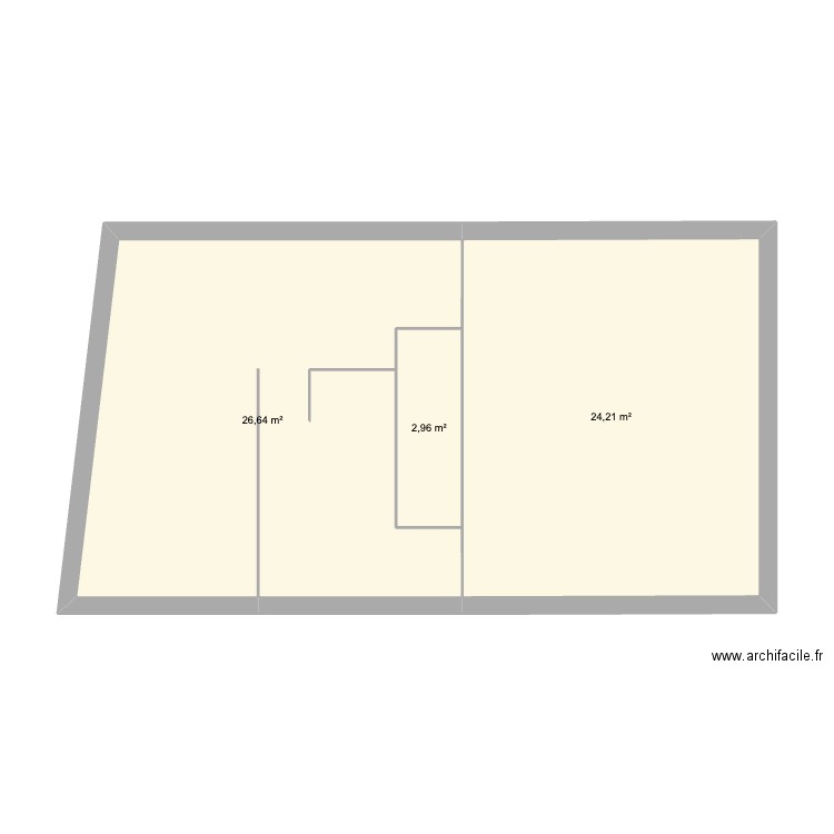 Bretoncelles. Plan de 3 pièces et 54 m2