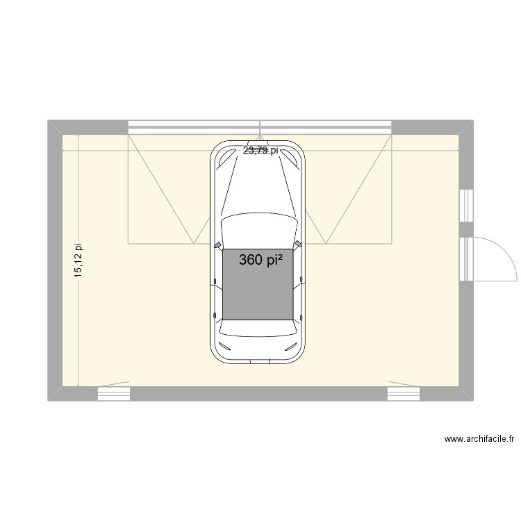 Garage éval de math. Plan de 1 pièce et 33 m2