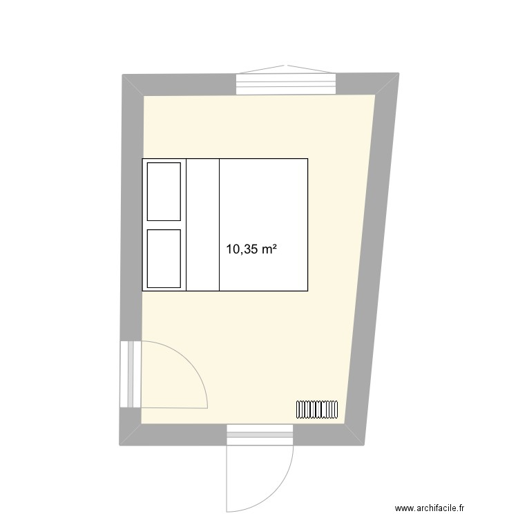 Chambre. Plan de 1 pièce et 10 m2