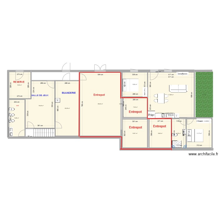 appart sous salle 2. Plan de 13 pièces et 184 m2