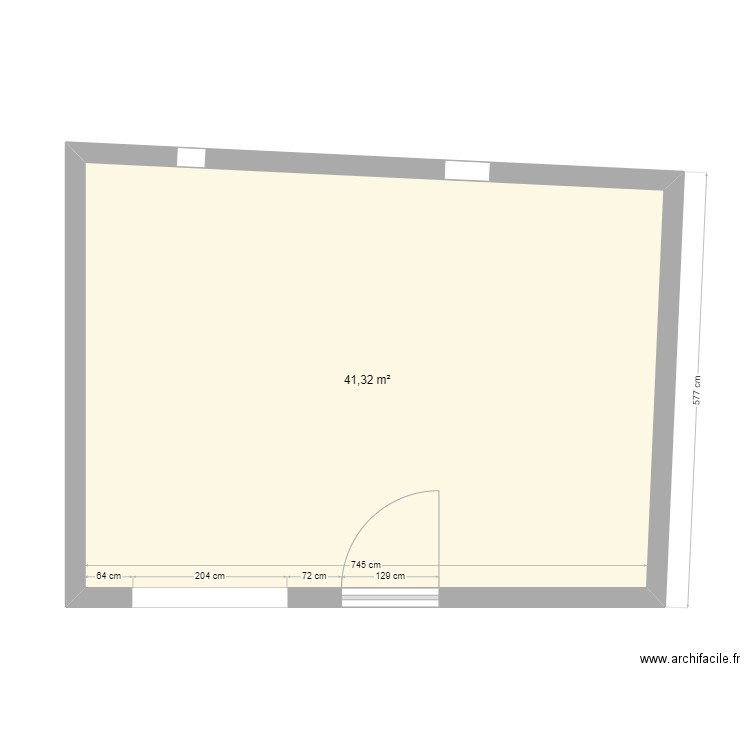 maison tototte bourg. Plan de 1 pièce et 41 m2